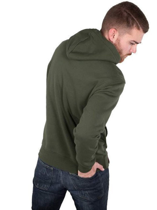 Alpha Industries Men's Sweatshirt with Hood and Pockets Khaki