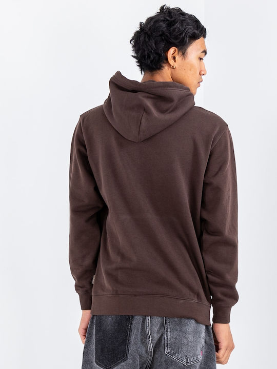 Napapijri B-Telemark Men's Sweatshirt with Hood & Pockets Brown