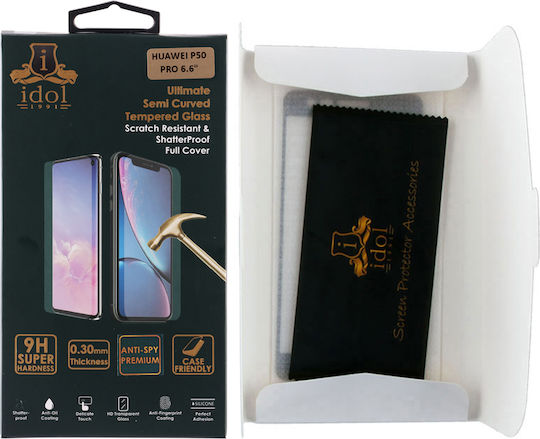Idol 1991 Edge Glue Semi Curved 3D 0.3mm Full Face Tempered Glass Negru (Huawei P50 Pro) 8322563