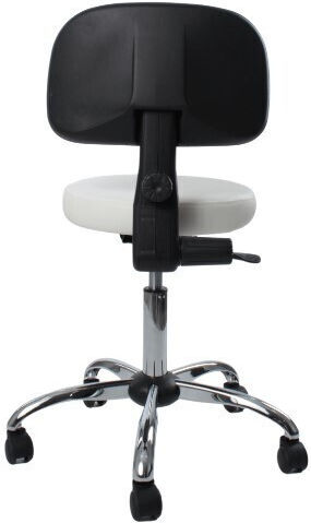 Wheeled Stool with Backrest White