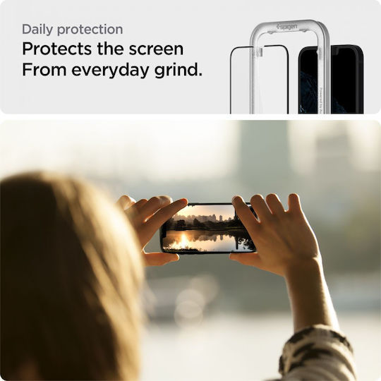 Spigen GLAS.tR ALIGNmaster Full Face Tempered Glass 2τμχ Μαύρο (iPhone 14 Pro Max)