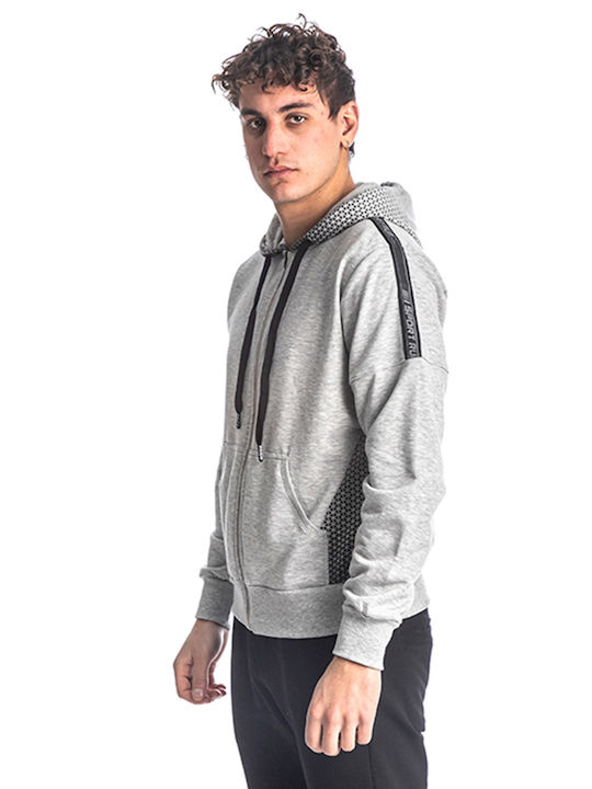 Paco & Co Men's Sweatshirt Jacket with Hood and Pockets Gray