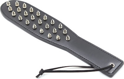 Naughty Toys Leather Paddle Slapper With Spikes Black