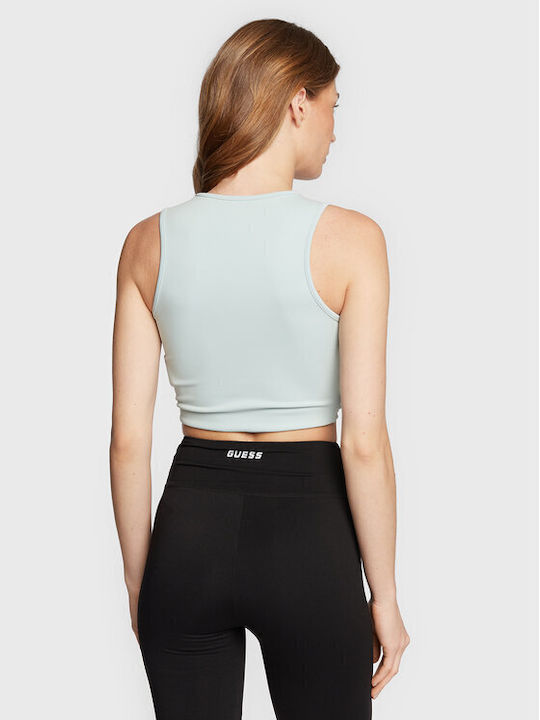 Guess Γυναικείο Αθλητικό Crop Top Αμάνικο Mint