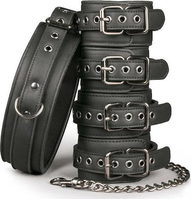 Easytoys Fetish Set With Collar Ankle Cuffs & Handcuffs