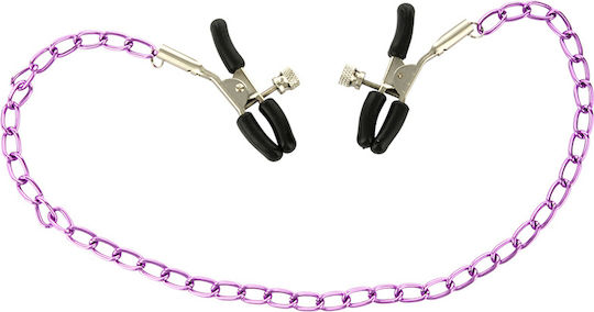 ToyJoy Stimulating Adjustable Nipple triple Chain Σφιγκτήρες Θηλών σε Μωβ Χρώμα