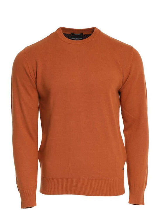 Double Men's Long Sleeve Sweater Orange