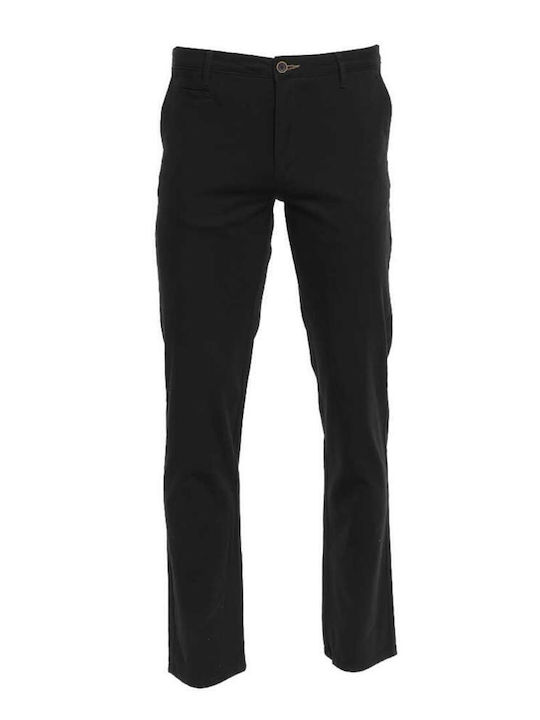 Double Men's Trousers Chino in Regular Fit Black