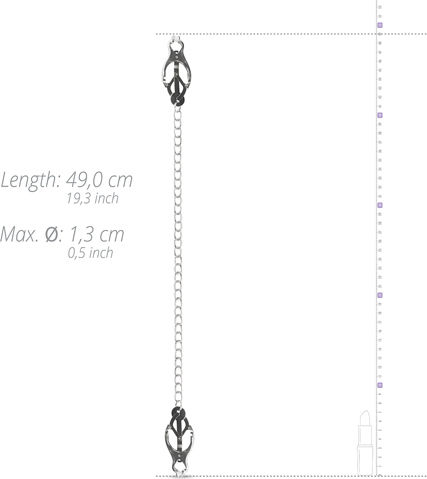 Easytoys Japanese Clover Clamps with Chain Щипки за Зърна в Сребрист Цвят