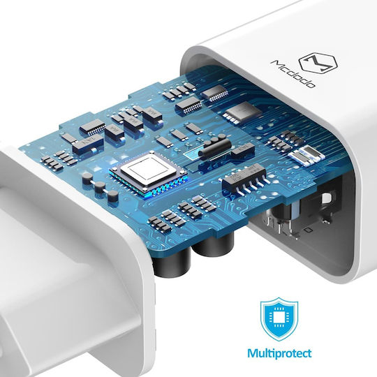 Mcdodo Încărcător cu 2 Porturi USB-A și Cablu USB-C Albς (CH-6721)