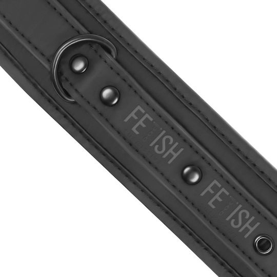 Fetish Submissive Leather Handcuffs Χειροπέδες σε Μαύρο Χρώμα