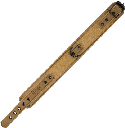 Fetish Submissive Collar With Leash Halsband in Braun Farbe