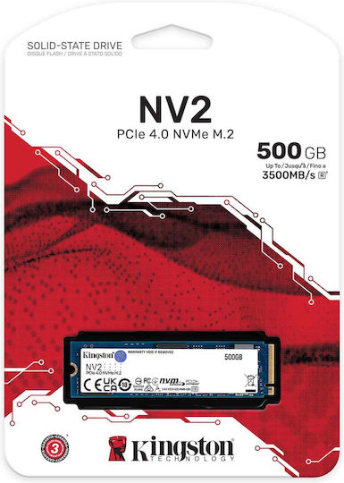 Kingston NV2 SSD 500GB M.2 NVMe PCI Express 4.0 SNV2S/500G