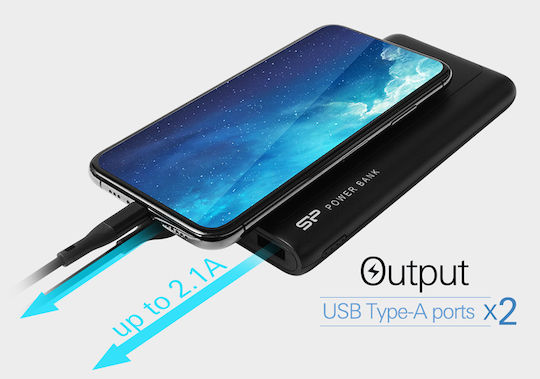 Silicon Power GP15 Power Bank 10000mAh cu 2 Porturi USB-A Negru
