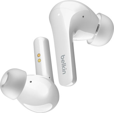 Belkin Soundform Flow In-ear Bluetooth Handsfree Ακουστικά με Αντοχή στον Ιδρώτα και Θήκη Φόρτισης Λευκά