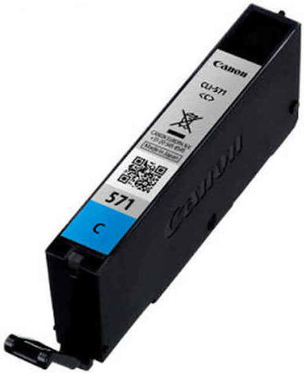 Canon CLI-571 Γνήσιο Μελάνι Εκτυπωτή InkJet Κυανό (0386C001)