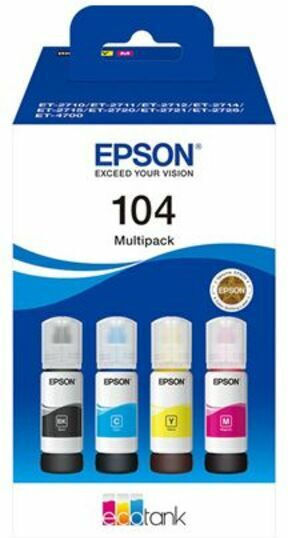 Epson 104 Γνήσιο Πακέτο 4 Μελανιών Εκτυπωτή InkJet Κίτρινο / Κυανό / Ματζέντα / Μαύρο (C13T00P640)