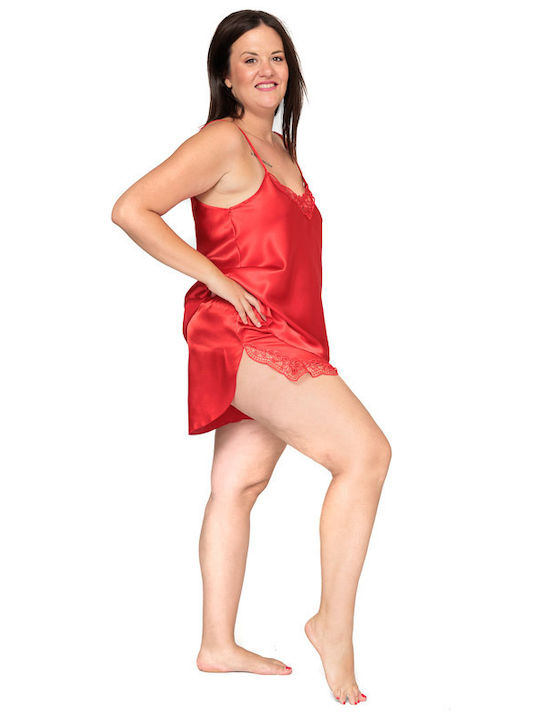 Moongirl Paola Women's Satin Babydoll Red