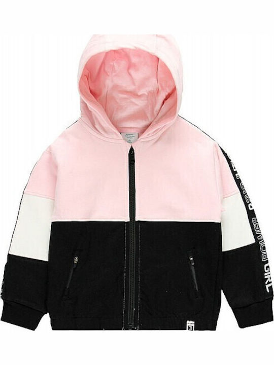 Kinder-Sweatshirtjacke Baumwolle mit Kapuze Rosa