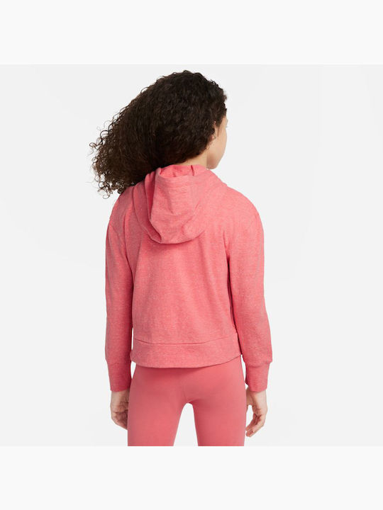 Nike Girls Athleisure Hooded Sweatshirt with Zipper Orange