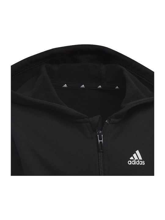 Athletic Kids Sweatshirt Cardigan Cotton with Hood Black Performance LK 3S