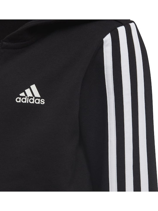 Athletic Kids Sweatshirt Cardigan Cotton with Hood Black Performance LK 3S