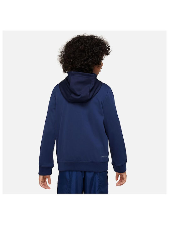 Nike Αθλητική Παιδική Ζακέτα Φούτερ Fleece με Κουκούλα Navy Μπλε
