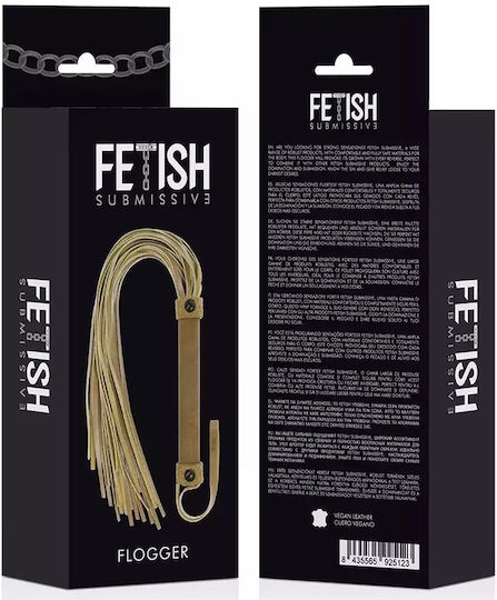 Fetish Submissive Flogger Vegan Leather Whip in Brown Color