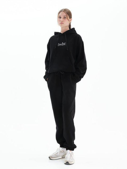 Damen Sweatshirt Kapuzen Schwarz