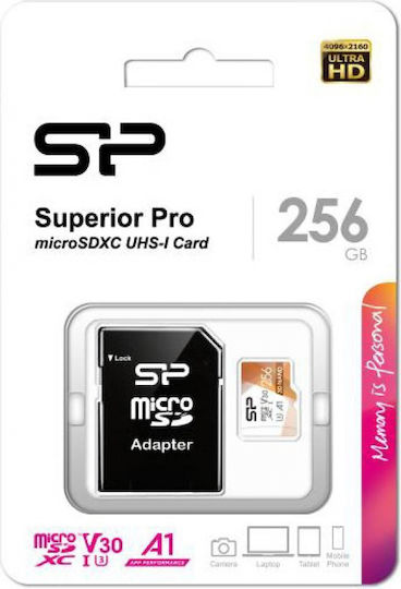 Silicon Power Superior Pro microSDXC 256GB U3 V30 A1 UHS-I 100MB/s с адаптер