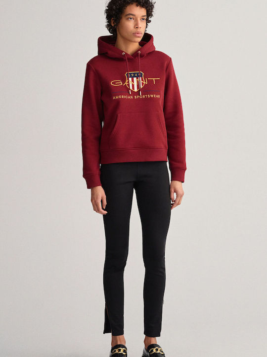 Archieve Shield Women's Hooded Sweatshirt Burgundy
