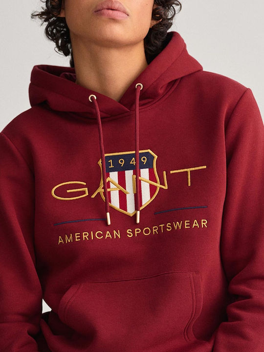 Archieve Shield Women's Hooded Sweatshirt Burgundy