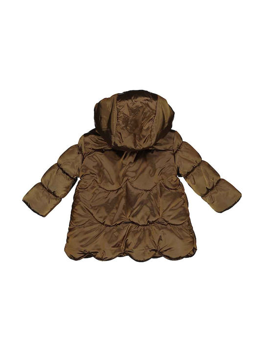 Birba Trybeyond Kids Quilted Jacket Long with Lining & Hood Brown