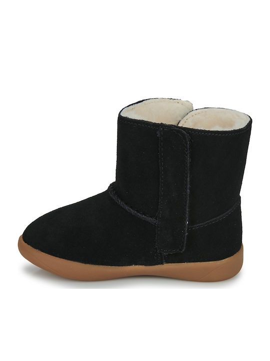 Keelan Suede Kids Boots with Velcro Black