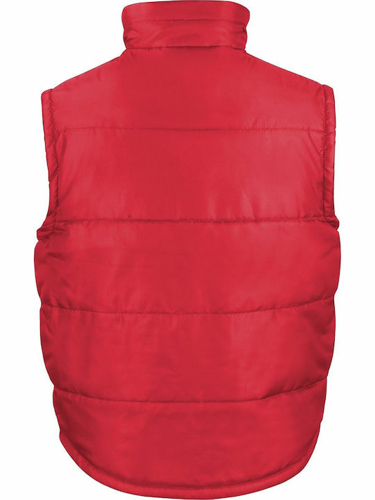 Result Ärmellos Herren Jacke Puffer Wasserdicht Rot