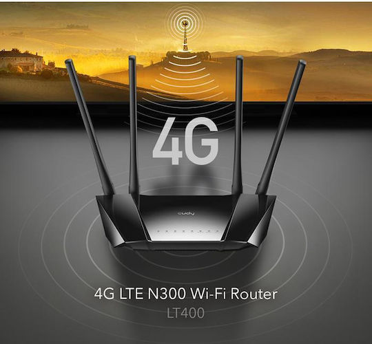 Cudy LT400 v1 Ασύρματο 4G Router Wi‑Fi 4 με 4 Θύρες