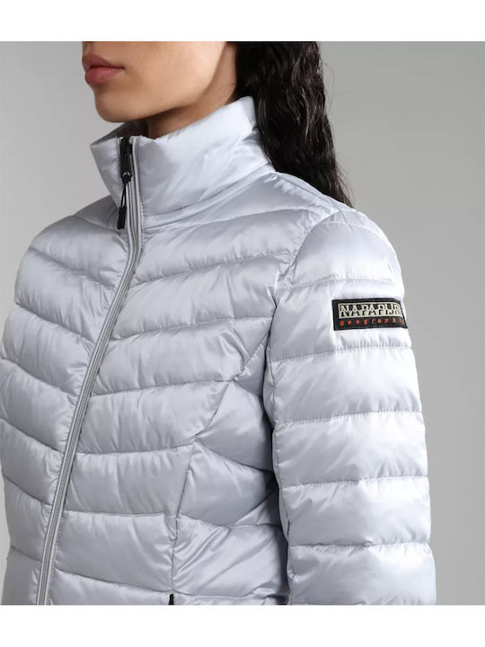 Aerons Women's Short Puffer Jacket for Winter Grey Glacier