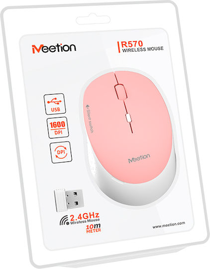 Meetion MT-R570 Ασύρματο Ποντίκι Ροζ