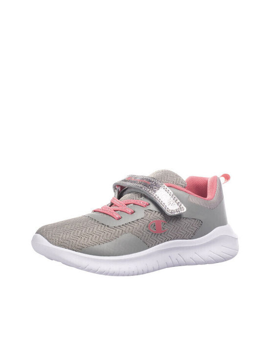 Champion Softy Evolve Kids Sports Shoes Running with Hoop & Loop Closure Gray