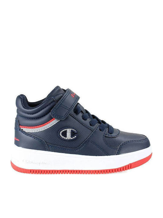 Rebound Vintage Kids Sports Shoes Basketball with Hoop & Loop Closure Blue