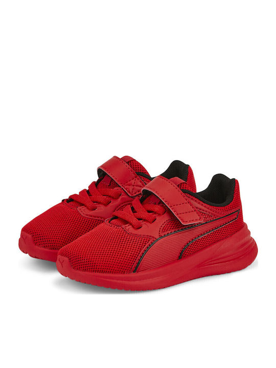 Transport Ac Kids Sports Shoes Running with Hoop & Loop Closure Red