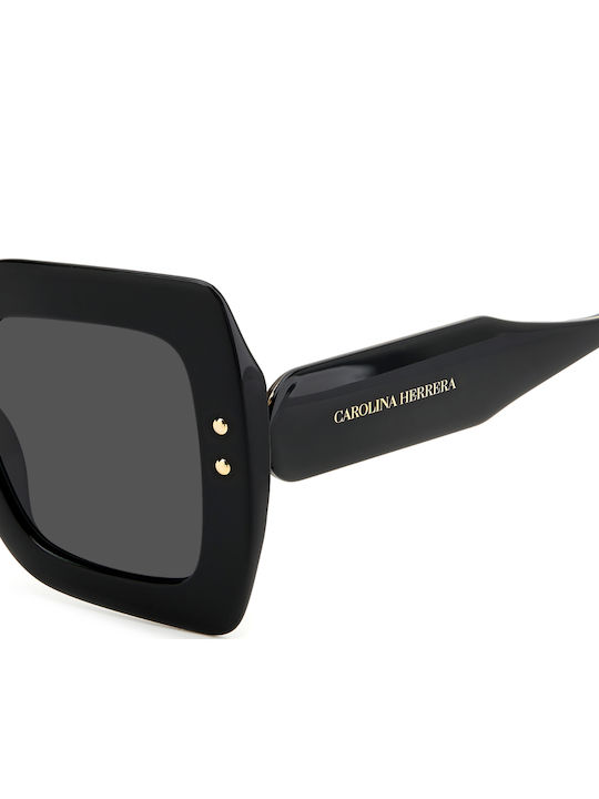 Carolina Herrera Women's Sunglasses with Black Plastic Frame and Gray Lens HER 0082/S 807/IR