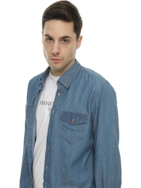 Long-sleeved Denim Shirt Light Blue