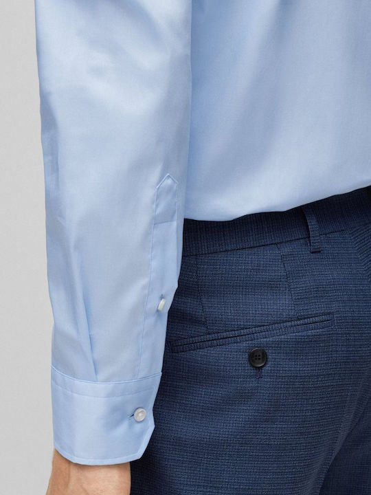 Kent Long-sleeved Cotton Shirt Light Blue