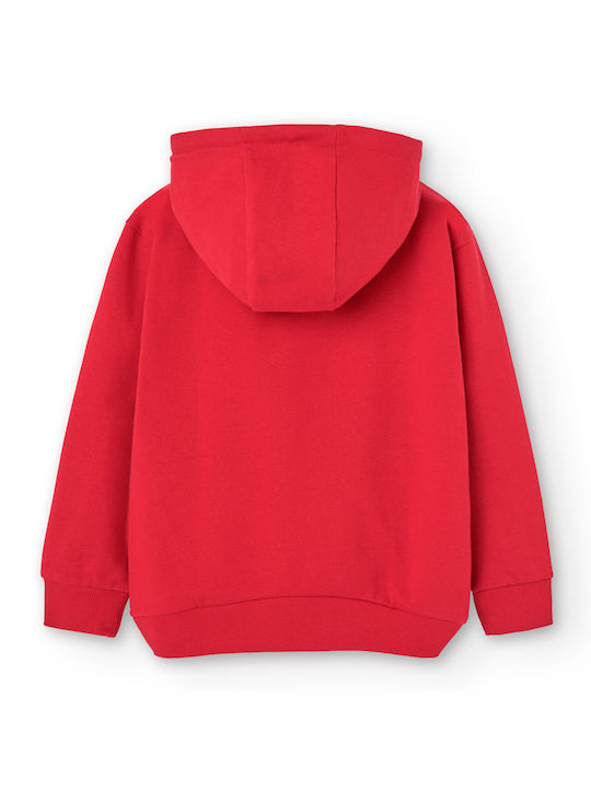 Boboli Kids Sweatshirt with Hood and Pocket Red