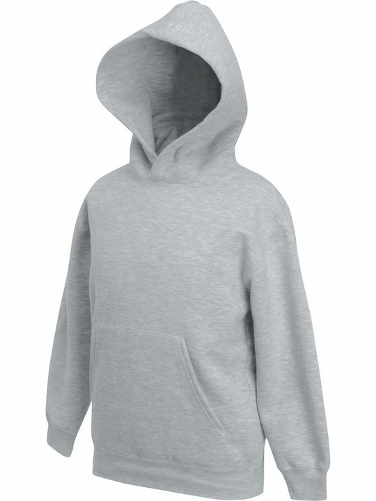 Fruit of the Loom Kids Sweatshirt with Hood and Pocket Gray