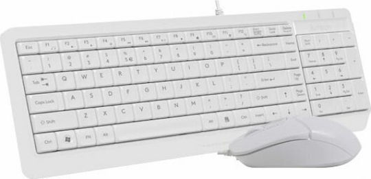 A4Tech Fstyler Combo F1512S Keyboard & Mouse Set Greek White