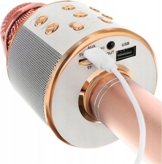 Μικρόφωνο Karaoke Ασύρματο GC9002 σε Ροζ Χρυσό Χρώμα