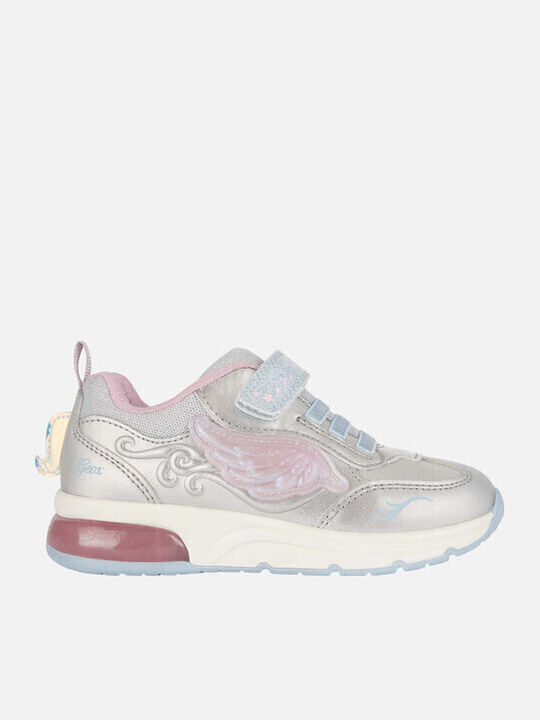 J Spaceclub Kinder Sneakers Anatomisch mit Klettverschluss & Lichtern Weiß
