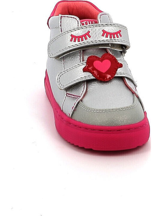 Παιδικά Sneakers High με Σκρατς Ασημί